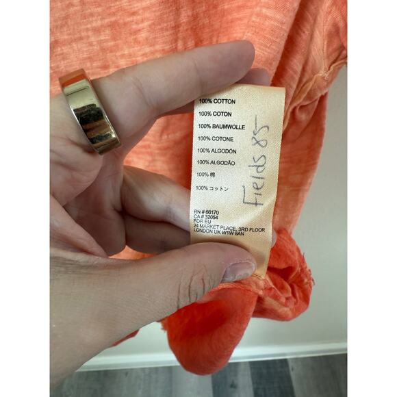 Anthropologie Maeve Arista Washed Top Orange V-Neck Size Large - Picture 7 of 7